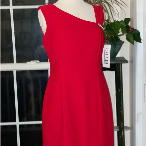 Robbie Bee RED Cocktail dress 12 lined NWT - Picture 2 of 10